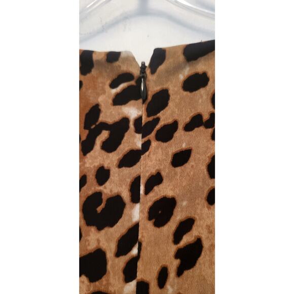 DKNY Women's Knee Length 3/4 Sleeve Animal Print Sheath Dress Size 10 Stretch - Picture 12 of 13
